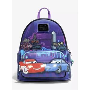 Loungefly Cars Lightening McQueen & Sally Light-Up Backpack NWT